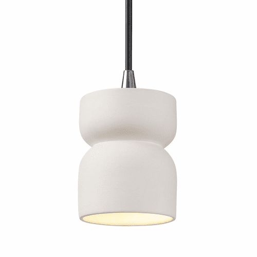 Justice Radiance 1-LT Hourglass Pendant - Bisque - CER-6500-BIS-CROM-BKCD