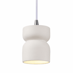 Justice Radiance 1-LT Hourglass Pendant - Bisque - CER-6500-BIS-CROM-WTCD