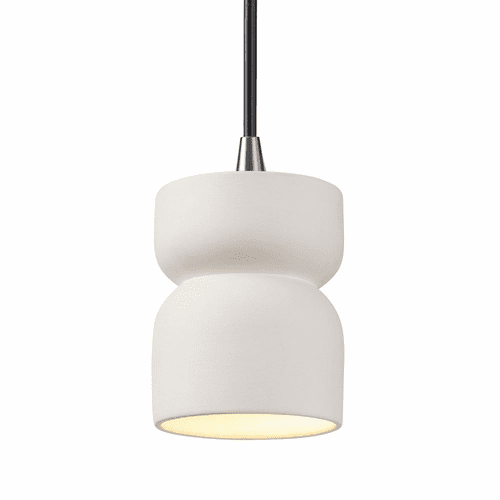 Justice Radiance 1-LT Hourglass Pendant - Bisque - CER-6500-BIS-NCKL-BKCD