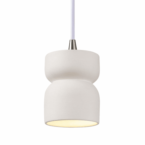 Justice Radiance 1-LT Hourglass Pendant - Bisque - CER-6500-BIS-NCKL-WTCD