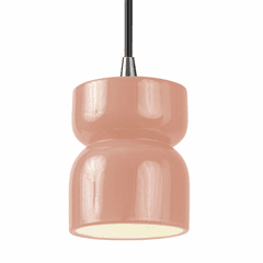 Justice Radiance 1-LT Hourglass Pendant - Gloss Blush - CER-6500-BSH-NCKL-BKCD Justice Radiance 1-LT Hourglass Pendant - Gloss Blush - CER-6500-BSH-NCKL-BKCD