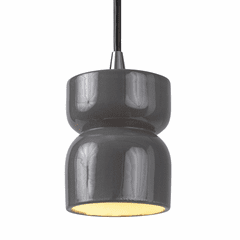 Justice Radiance 1-LT Hourglass Pendant - Gloss Grey - CER-6500-GRY-CROM-BKCD
