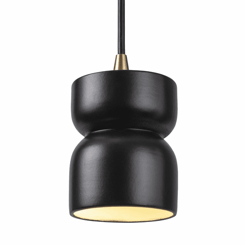 Justice Radiance 1-LT Hourglass Pendant - Matte Black - CER-6500-CRB-ABRS-BKCD