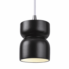 Justice Radiance 1-LT Hourglass Pendant - Matte Black - CER-6500-CRB-CROM-WTCD Justice Radiance 1-LT Hourglass Pendant - Matte Black - CER-6500-CRB-CROM-WTCD