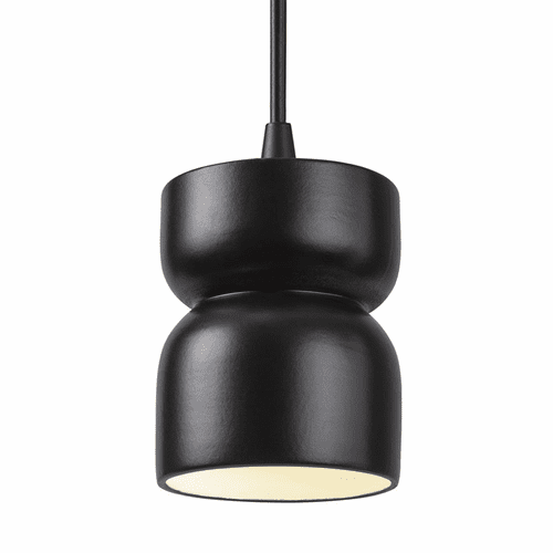 Justice Radiance 1-LT Hourglass Pendant - Matte Black - CER-6500-CRB-MBLK-BKCD