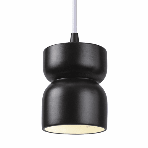 Justice Radiance 1-LT Hourglass Pendant - Matte Black - CER-6500-CRB-MBLK-WTCD