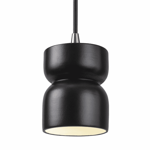Justice Radiance 1-LT Hourglass Pendant - Matte Black - CER-6500-CRB-NCKL-BKCD