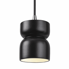 Justice Radiance 1-LT Hourglass Pendant - Matte Black - CER-6500-CRB-NCKL-BKCD Justice Radiance 1-LT Hourglass Pendant - Matte Black - CER-6500-CRB-NCKL-BKCD