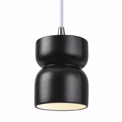Justice Radiance 1-LT Hourglass Pendant - Matte Black - CER-6500-CRB-NCKL-WTCD