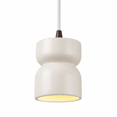 Justice Radiance 1-LT Hourglass Pendant - Matte White - CER-6500-MAT-DBRZ-WTCD
