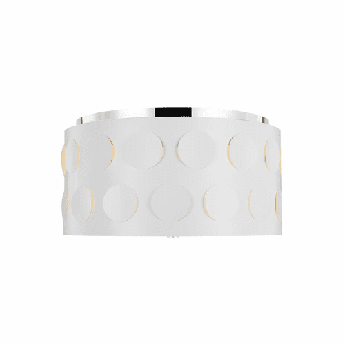 Kate Spade Dottie 3-LT Medium Flush Mount - Polished Nickel - KSF1013PN