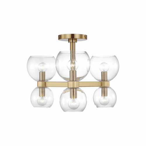 Kate Spade Londyn 6-LT Semi Flush Mount - Burnished Brass - KSF1036BBSCG