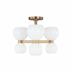 Kate Spade Londyn 6-LT Semi Flush Mount - Burnished Brass - KSF1036BBSMG