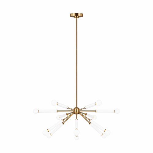 Kate Spade Monroe 12-LT Down Chandelier - Burnished Brass - KSC10612BBSGW
