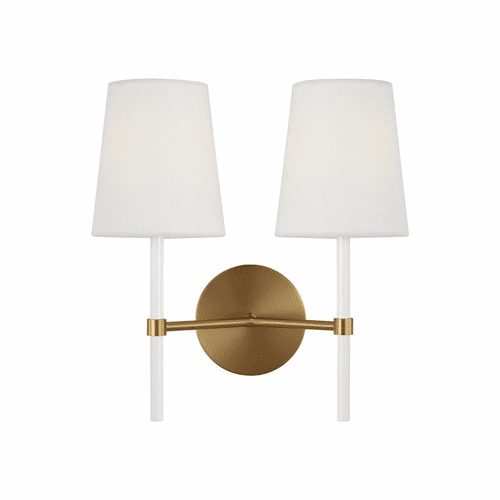 Kate Spade Monroe 2-LT Wall Sconce - Burnished Brass / Gloss White - KSW1102BBSGW