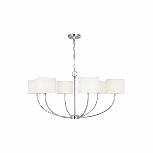 Kate Spade Sawyer 6-LT Medium Chandelier - Polished Nickel - KSC1046PN