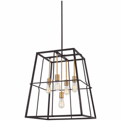 Keeley Calle 5-LT Pendant - Painted Bronze W/Natural Brush - 4765-416 Keeley Calle 5-LT Pendant - Painted Bronze W/Natural Brush - 4765-416