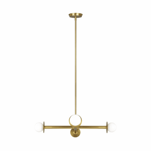 Kelly By Kelly Wearstler Nodes 4-LT Wide Chandelier - Burnished Brass - KC1064BBS