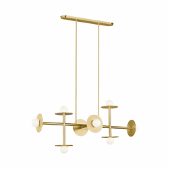 Kelly By Kelly Wearstler Nodes 8-LT Linear Chandelier - Brass - KC1008BBS