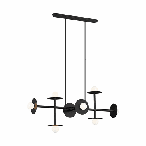 Kelly By Kelly Wearstler Nodes 8-LT Linear Chandelier - Midnight Black - KC1008MBK