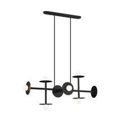 Kelly By Kelly Wearstler Nodes 8-LT Linear Chandelier - Midnight Black - KC1008MBK
