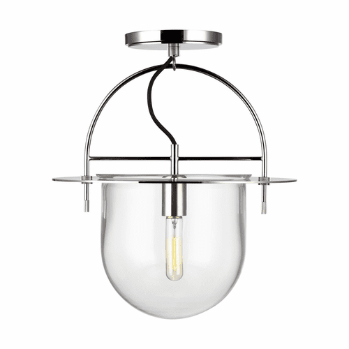 Kelly By Kelly Wearstler Nuance 1-LT Medium Semi-Flush Mount - Nickel - KF1071PN