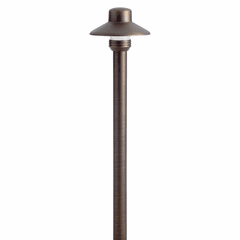 Kichler 12V Brass Small Hat Dome Path Light - 15506CBR