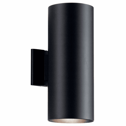 Kichler 15" 2-LT Wall Cylinder - Black - 9246BK