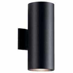 Kichler 15" 2-LT Wall Cylinder - Black - 9246BK