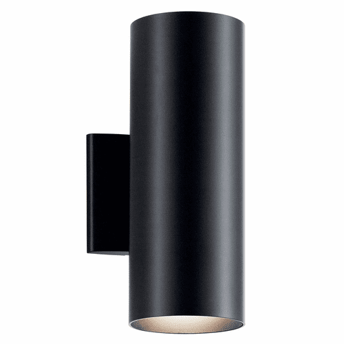 Kichler 2-LT Wall Cylinder - Black - 9244BK
