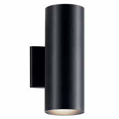Kichler 2-LT Wall Cylinder - Black - 9244BK