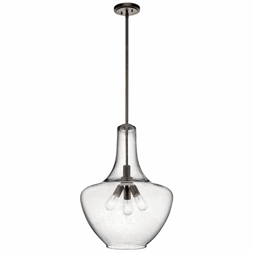 Kichler 3-LT Everly Pendant with Clear Seeded Glass - Olde Bronze - 42198OZ