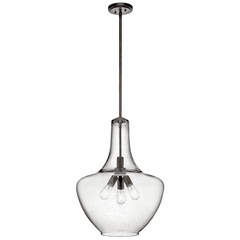 Kichler 3-LT Everly Pendant with Clear Seeded Glass - Olde Bronze - 42198OZ Kichler 3-LT Everly Pendant with Clear Seeded Glass - Olde Bronze - 42198OZ