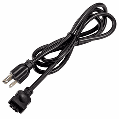 Kichler 4U/6U Under Cabinet 3-Prong Cord - Black - 6UCORDBK