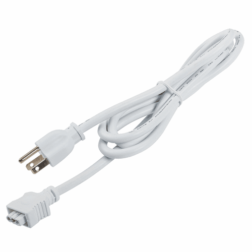 Kichler 4U/6U Under Cabinet 3-Prong Cord - White - 6UCORDWH