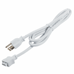 Kichler 4U/6U Under Cabinet 3-Prong Cord - White - 6UCORDWH
