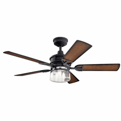 Kichler 52" Lyndon Patio LED Ceiling Fan - Distressed Black - 310239DBK
