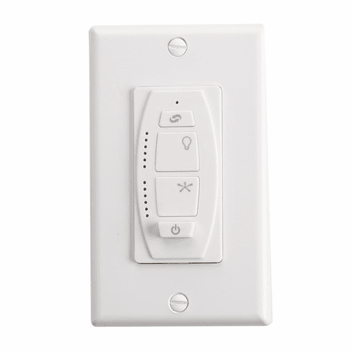 Kichler 6 Speed DC Wall Transmitter Full Function - White - 370036WHTR