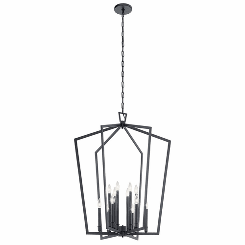 Kichler Abbotswell 12-LT Foyer Chandelier - Black - 43496BK