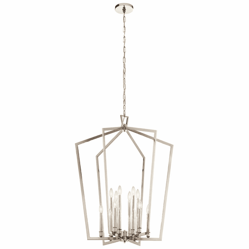 Kichler Abbotswell 12-LT Foyer Chandelier - Polished Nickel - 43496PN