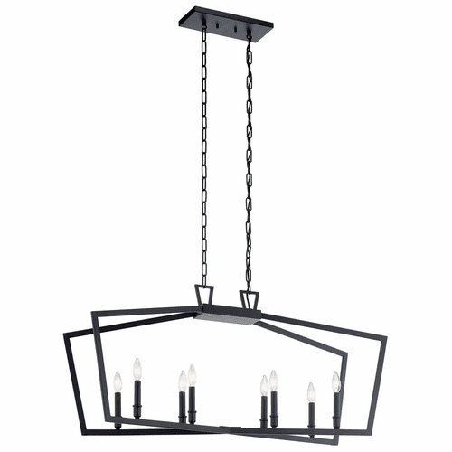 Kichler Abbotswell 8-LT Linear Chandelier - Black - 43494BK