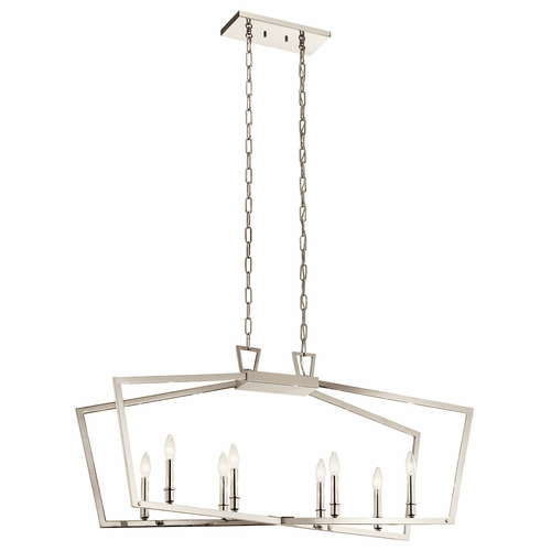 Kichler Abbotswell 8-LT Linear Chandelier - Polished Nickel - 43494PN