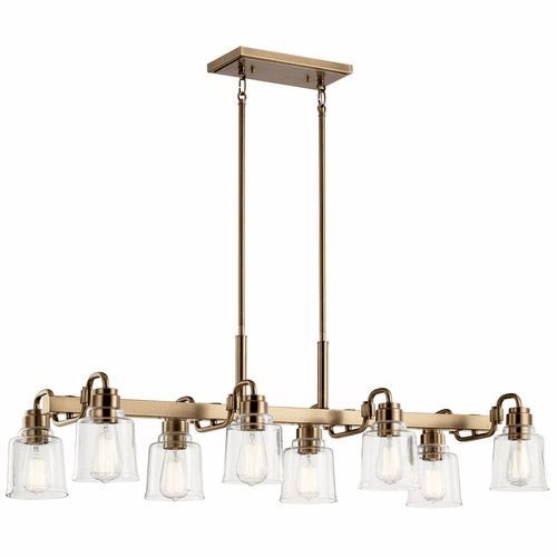 Kichler Aivian 8-LT Linear Chandelier - Weathered Brass - 52400WBR