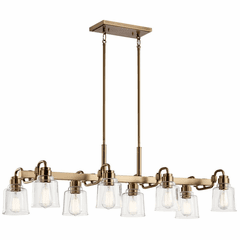 Kichler Aivian 8-LT Linear Chandelier - Weathered Brass - 52400WBR