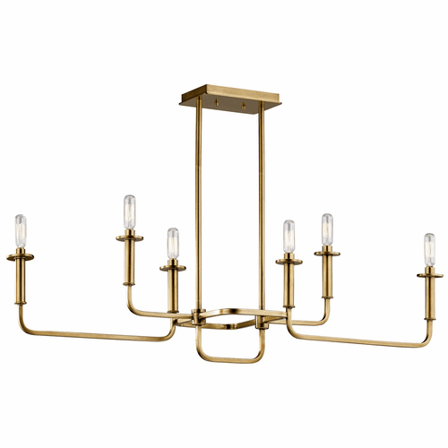 Kichler Alden 6-LT Linear Chandelier - Brass - 43362NBR