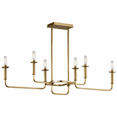 Kichler Alden 6-LT Linear Chandelier - Brass - 43362NBR