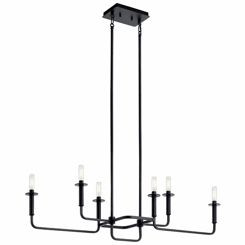 Kichler Alden Linear 6-LT Chandelier - Black - 43362BK