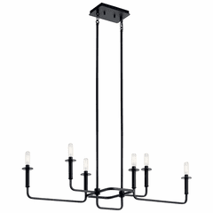 Kichler Alden Linear 6-LT Chandelier - Black - 43362BK