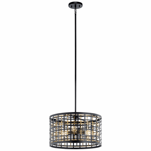 Kichler Aldergate 3-LT Convertible Pendant - Black - 44075BK