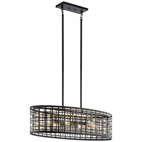 Kichler Aldergate 6-LT Oval Chandelier - Black - 44077BK